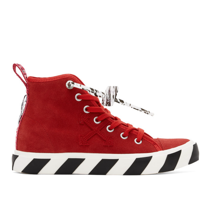 

Красные мужские кроссовки из телячьей кожи Off-White