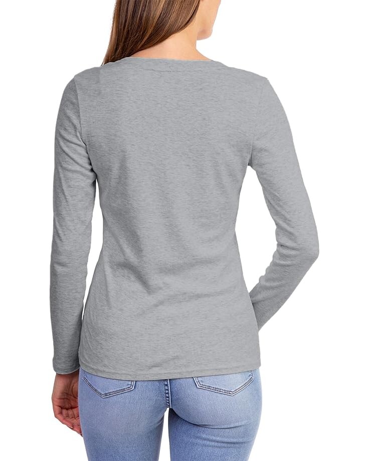 

Футболка U.S. POLO ASSN. USPA Long Sleeve Rib V-Neck Tee, цвет Heather Grey