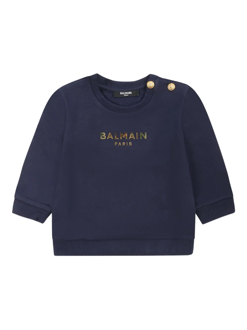 

Толстовка с логотипом и фольгой Balmain Kids, синий
