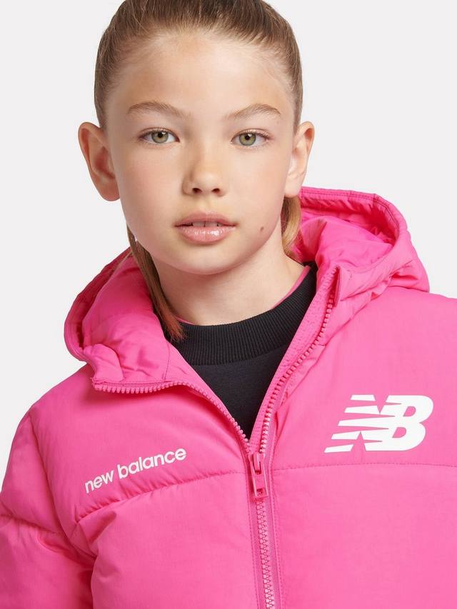 Детская куртка-пуховик с логотипом New Balance, Hi Pink — фото 4