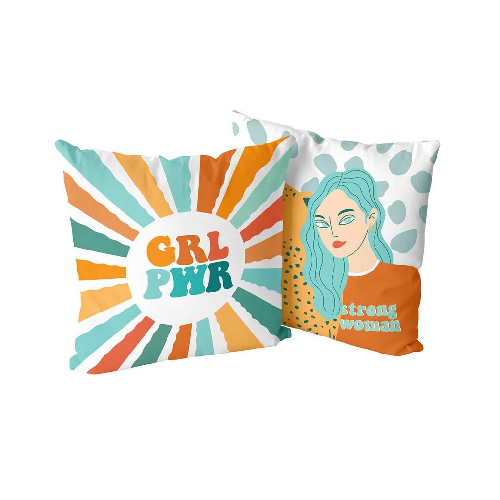 

Чехол на подушку HappyFriday Aware Girl power Colorful 50 x 50 см 2 шт.