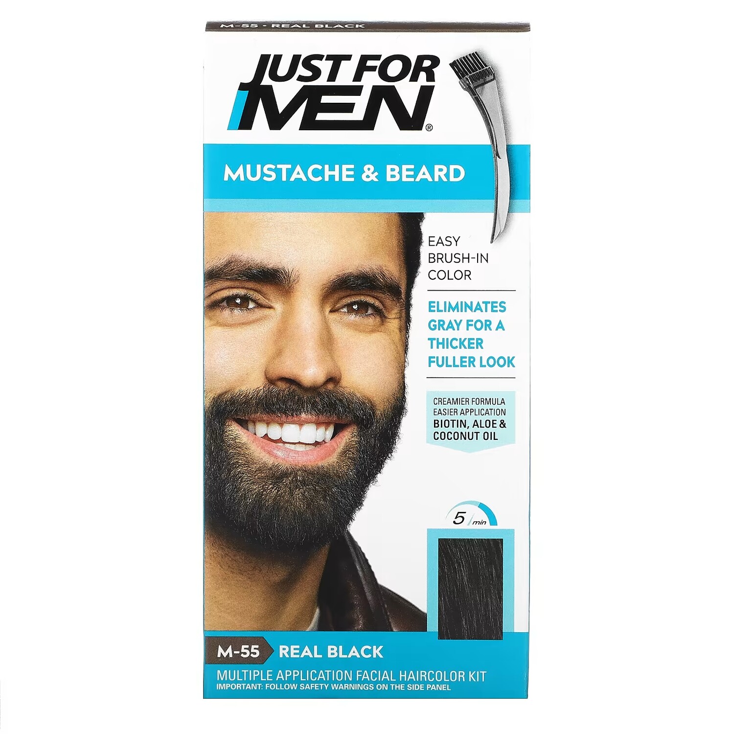 

Цветной гель Just for Men Real Black M-55 для усов и бороды