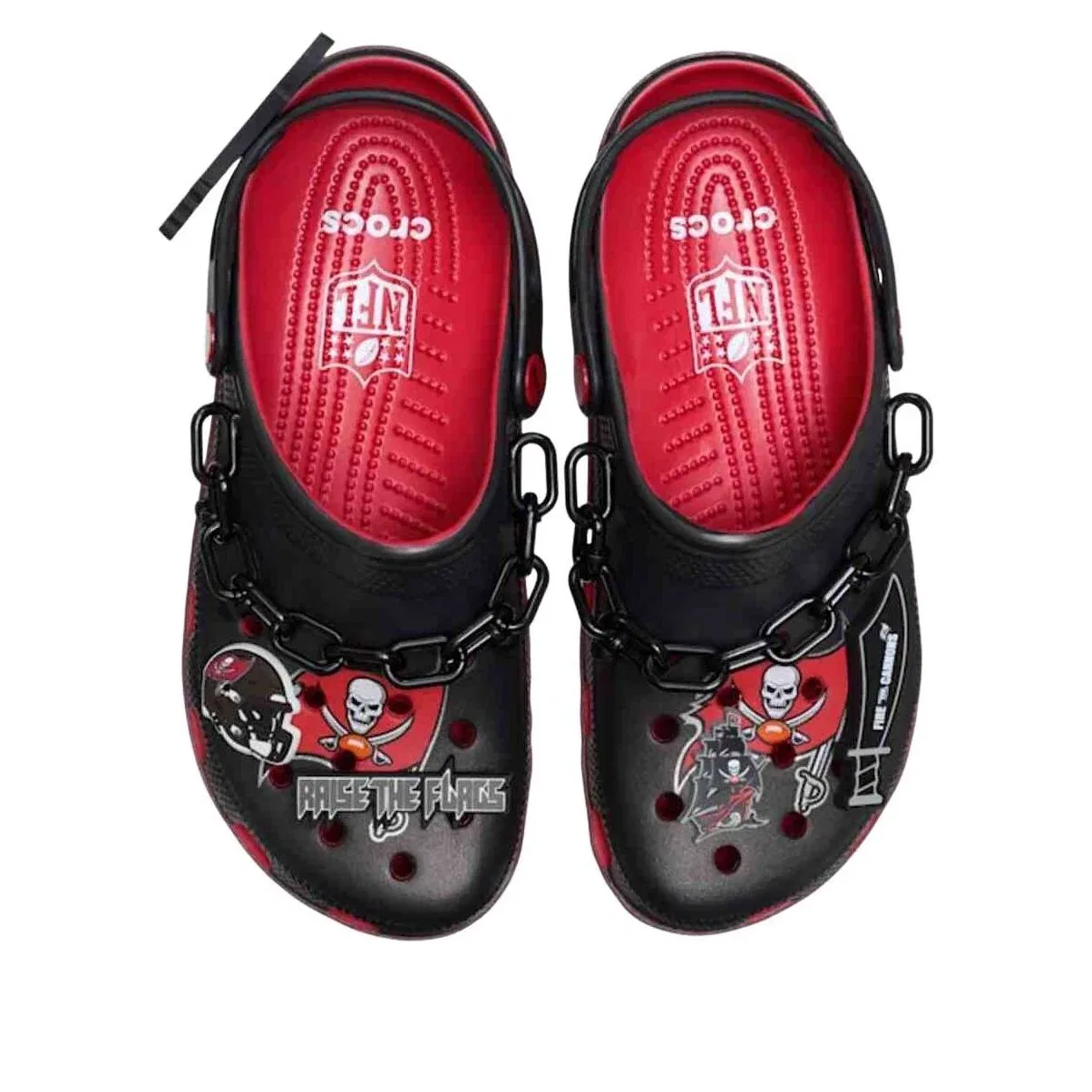 Сабо Crocs x NFL Classic Clog Tampa Bay Buccaneers 'Black Red' 213173-90H, черный — фото 2