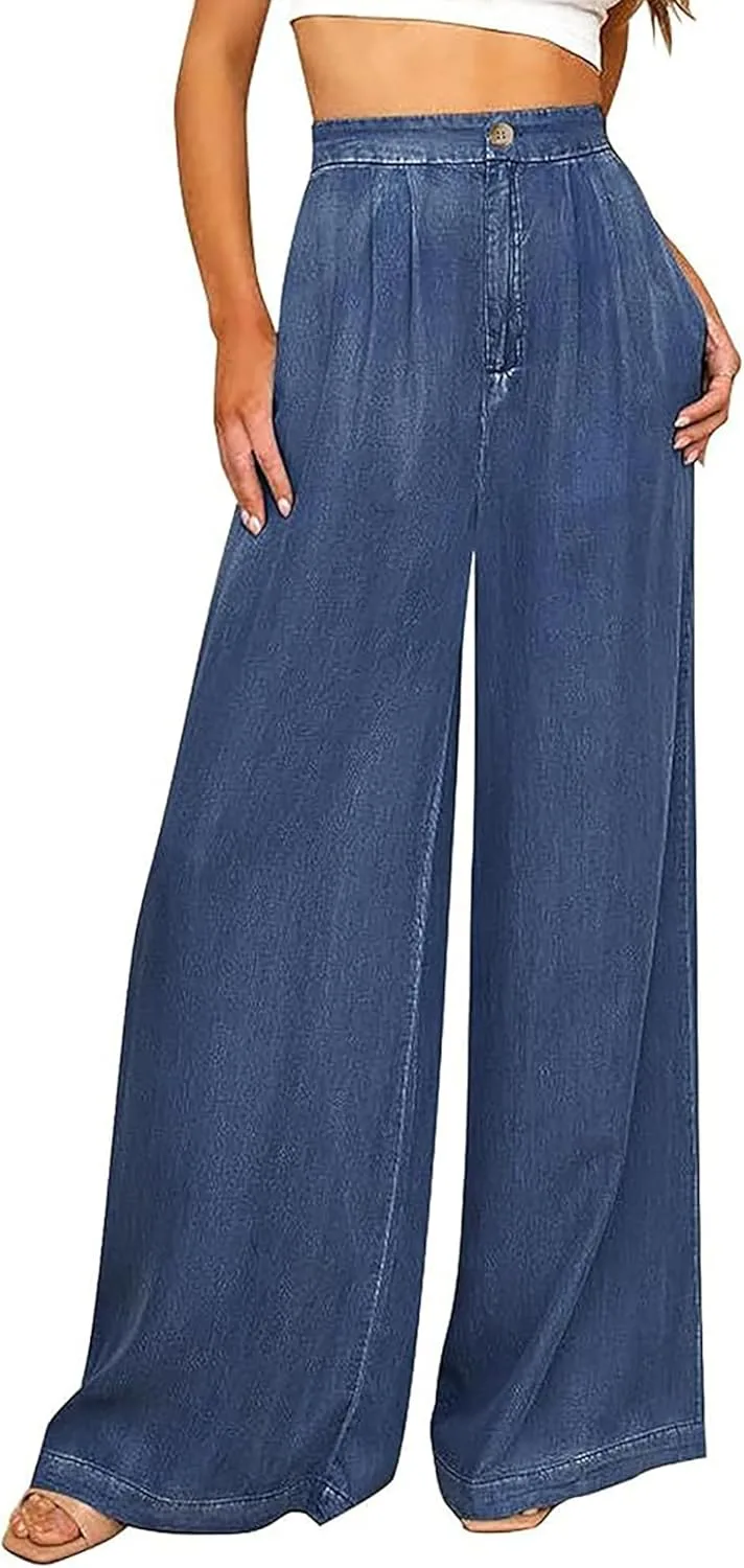 

Женские джинсы baggy wide leg с высокой талией QLAUYIOE