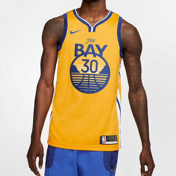 Спортивная футболка nba swingman jersey sw golden state warriors stephen curry yellow Nike, желтый — фото 3
