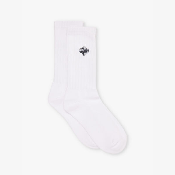 

Носки Emblem-Knit из хлопчатобумажной смеси в рубчик The Couture Club, белый