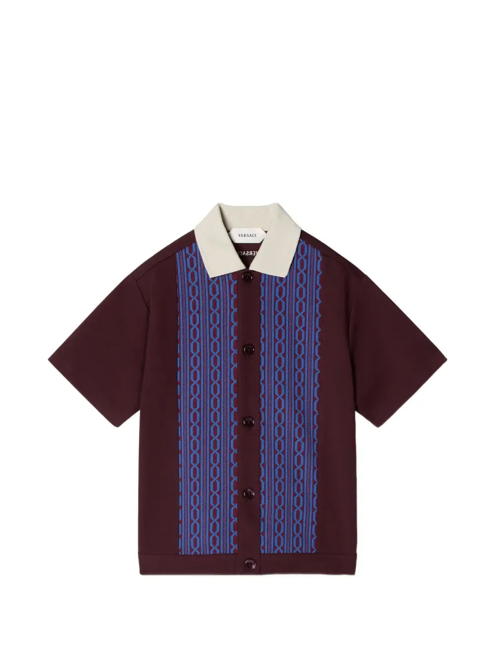 Рубашка Milano-stitch с жаккардовым вышитым логотипом VERSACE, красный
