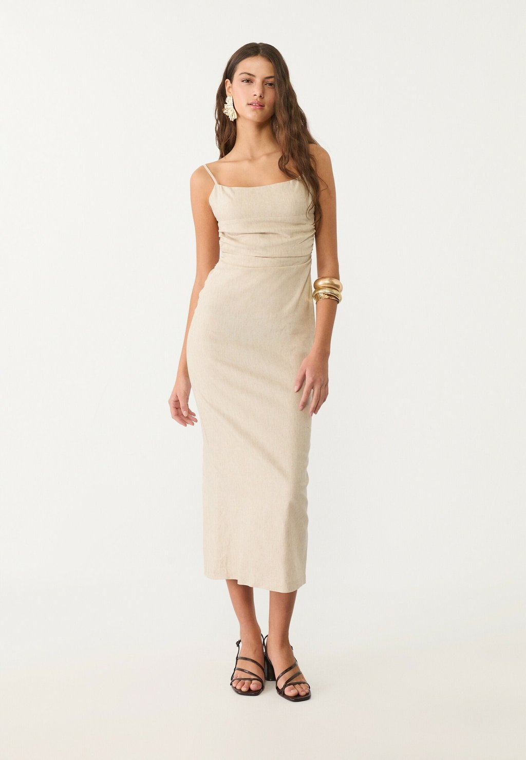 

Повседневное платье OPEN-BACK Stradivarius, цвет Stone