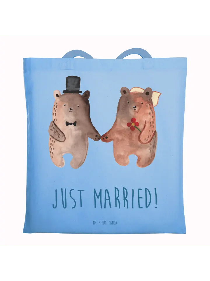 

Сумка для переноски Mr & Mrs Panda Bär Heirat, небесно-синий