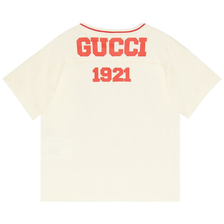 Футболка Gucci Kids Short-Sleeve Graphic Print T-Shirt 'White/Red', белый — фото 2