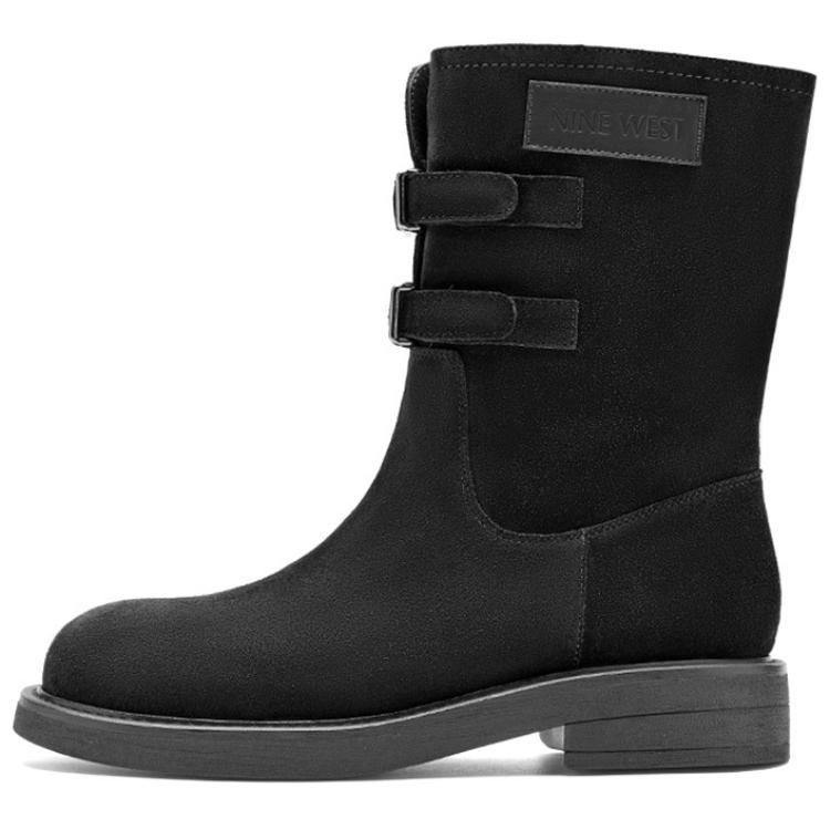 NINE WEST Женские черные зимние ботинки на каблуке 3,3 см с меховой подкладкой, цвет Black (Fleece-Lined)