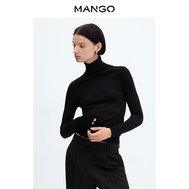 

Женский базовый свитер Mango с высоким воротником, коричневый