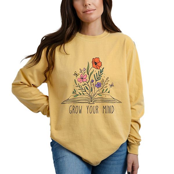 

Футболка с длинным рукавом Grow your mind floral garment dyed Simply Sage Market, Mustard