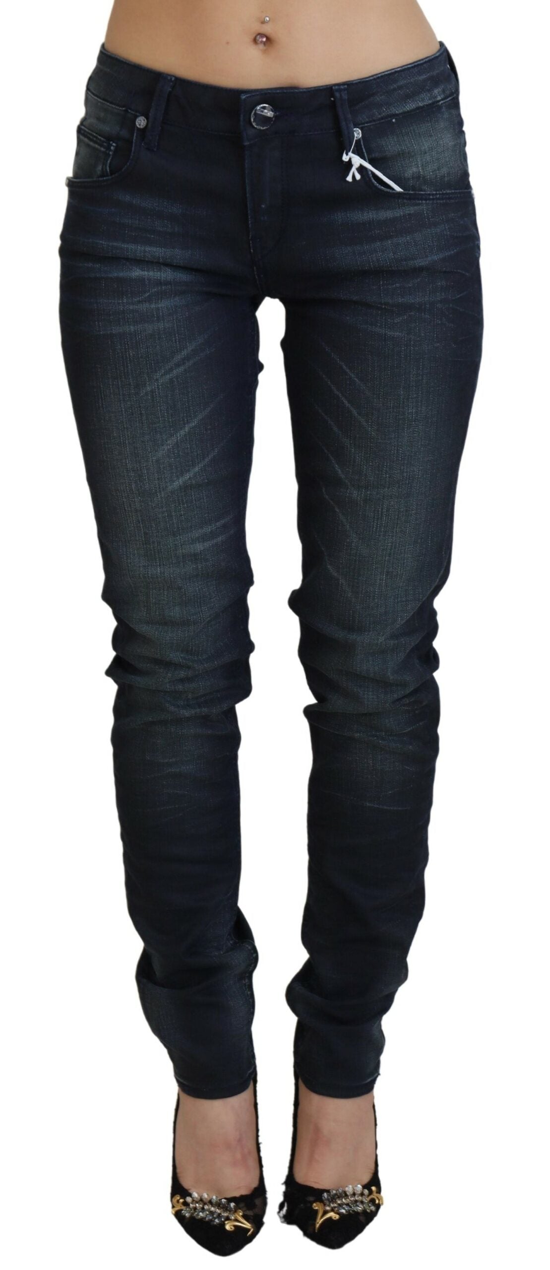 

Acht Washed Low Waist Slim Fit Женские джинсы из хлопка, синий