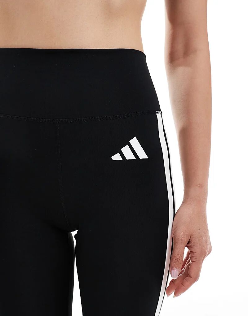 Леггинсы adidas Training Essentials с тремя полосками черного цвета, укороченные adidas performance — фото 4