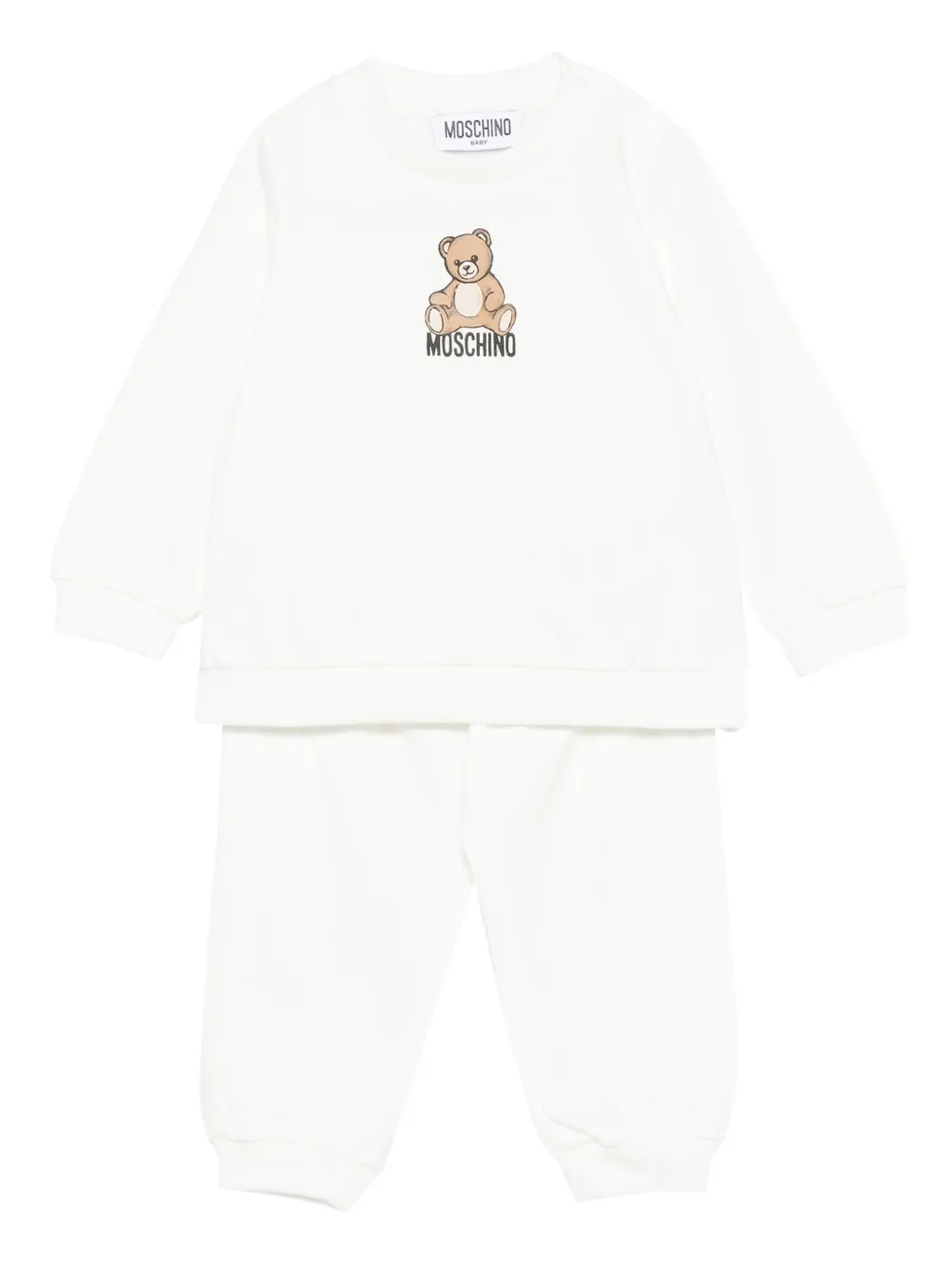 

Спортивный костюм с принтом плюшевого мишки Moschino Kids, белый