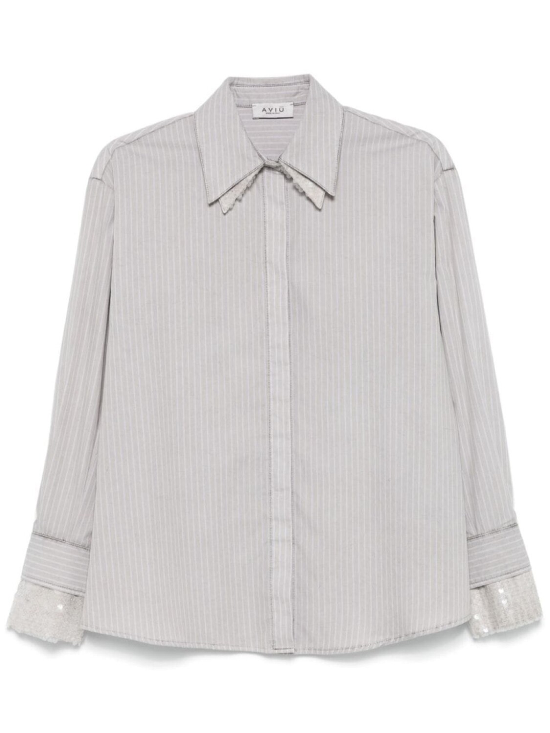 

Aviù рубашка в тонкую полоску, серый