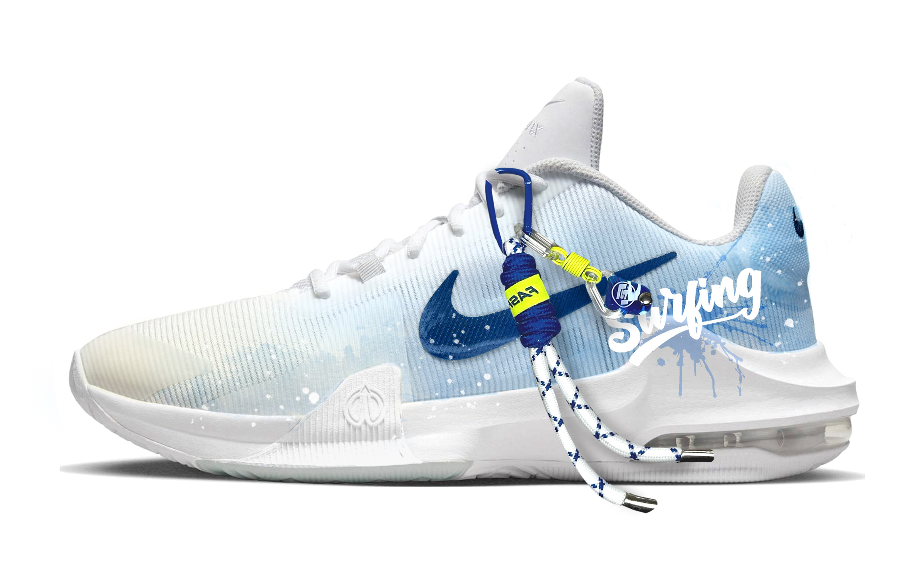 

Nike Баскетбольные кроссовки Air Max Impact 4 с противоскользящим, износостойким, дышащим покрытием, средней высоты, мужские, светло-синие