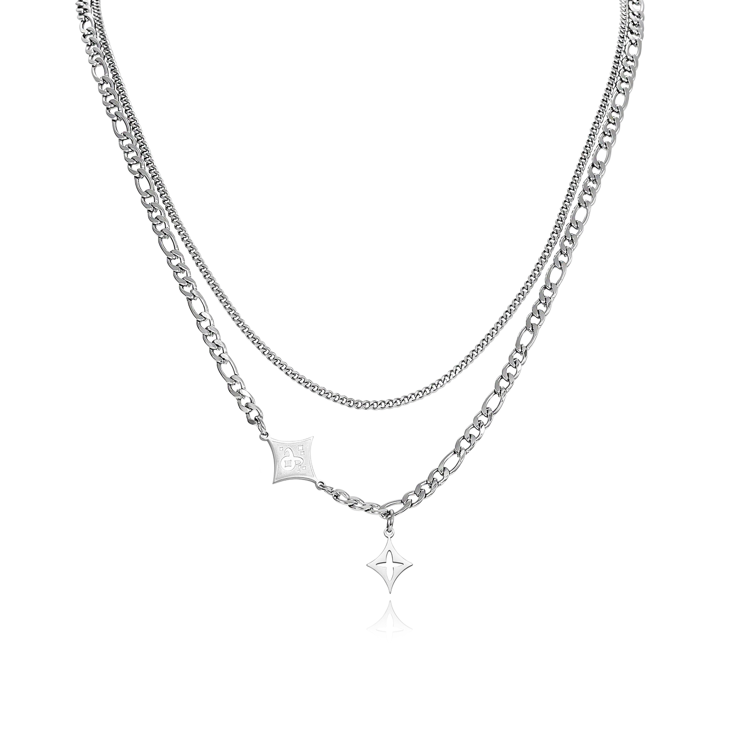 

Титановая стальная многослойная цепь Unisex Zeroline, Intelligent And Reserved-Taurus