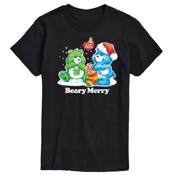 

Мужская футболка с рисунком медведей Care Bears Beary Merry Licensed Character, черный