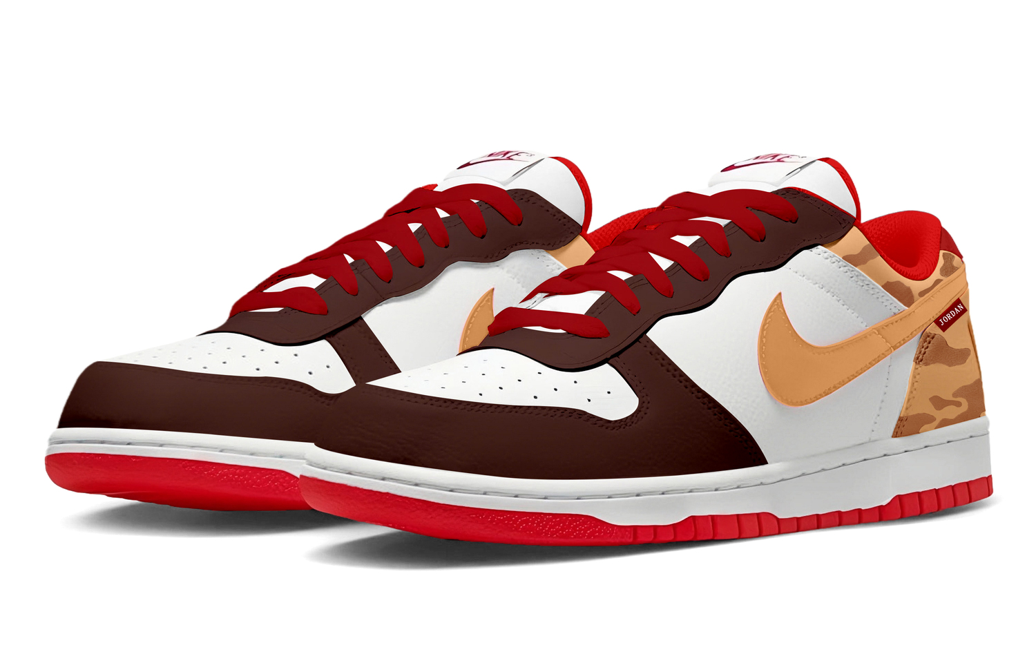 Big Year Of The Horse дышащие низкие кроссовки для скейтбординга мужские Nike, белый коричневый красный — фото 4
