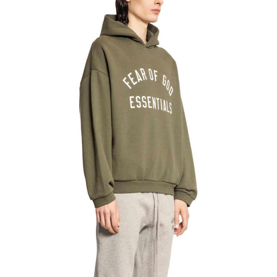 Худи Fear of God Essentials Fleece Hoodie 'Military', оливкого-зеленый — фото 4