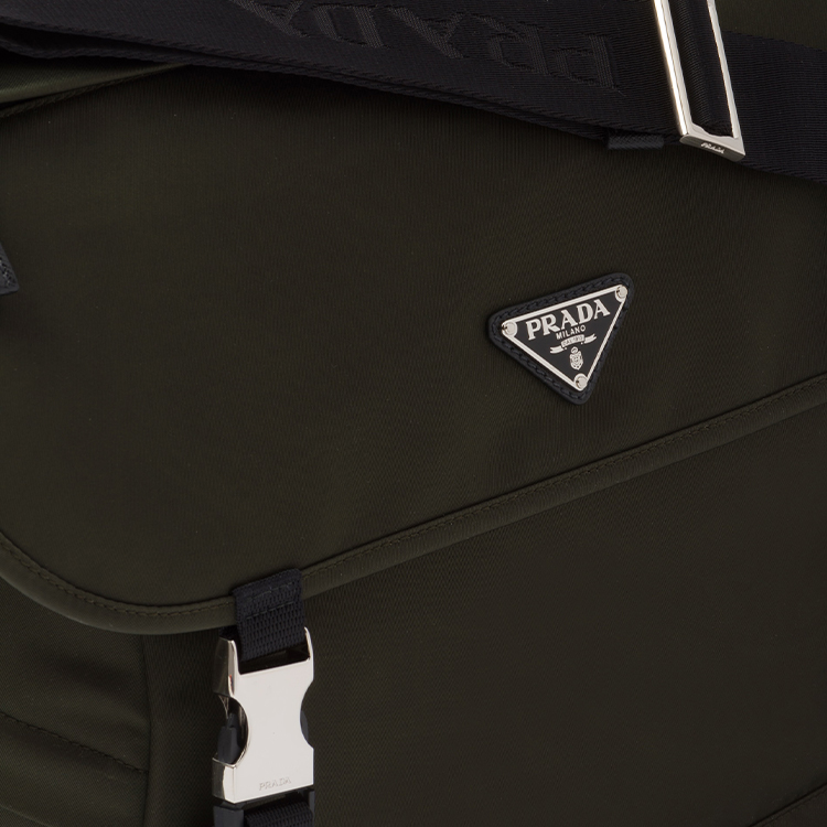 PRADA Сумка через плечо и кросс-боди из переработанного нейлона с саффиано-кожей мужская moss green — фото 4