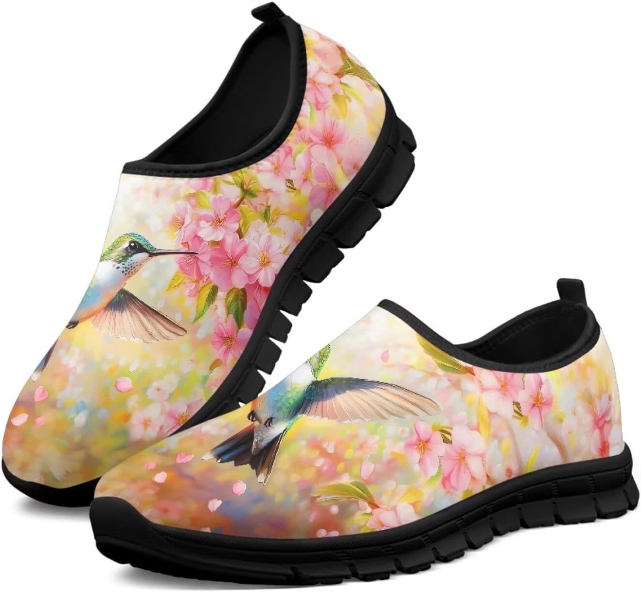 

Женские туфли-лоферы Ecaestolph Hummingbird для прогулок, с плоским носком, широким носком, кроссовки для бега, спорта и походов, розовый