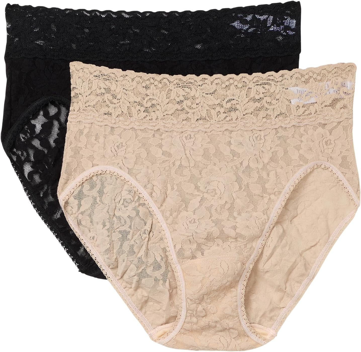 

Трусы Hanky Panky Signature Lace French Brief 2 Pack, цвет Black/Chai