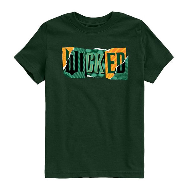 

Футболка с принтом Wicked for Good и потертостями для мальчиков Licensed Character, Forest Green