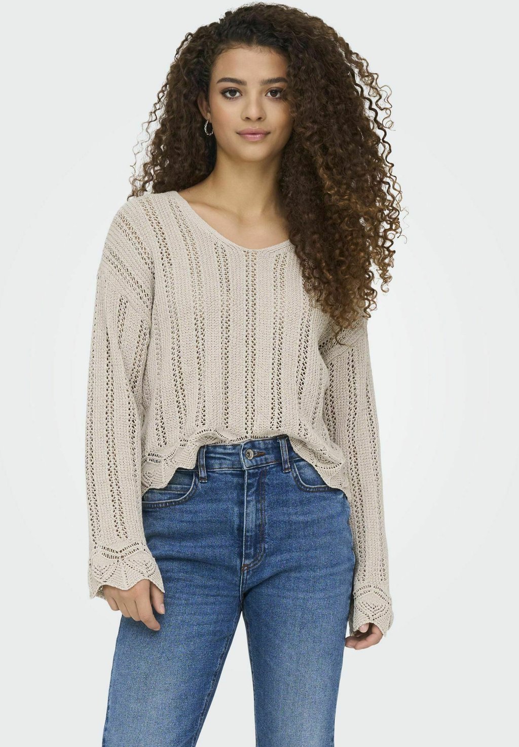 

Джемпер ONLELBA LIFE V-NECK ONLY, цвет Pumice Stone