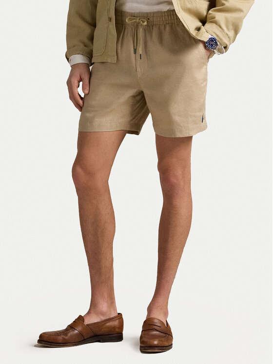 

Шорты классического кроя из ткани 710958586002 Polo Ralph Lauren, бежевый