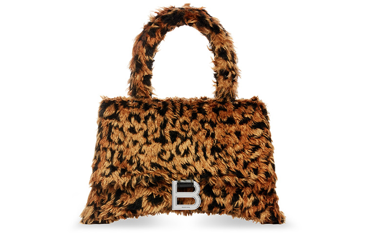 

Hourglass Faux Fur Сумка Hourglass, Сумка Через Плечо, Кроссбоди, Маленькая Женская Сумка Браун Balenciaga