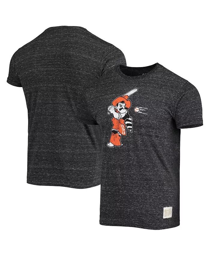 

Мужская черная винтажная футболка Tri-Blend Oklahoma State Cowboys Batter Slub Original Retro Brand