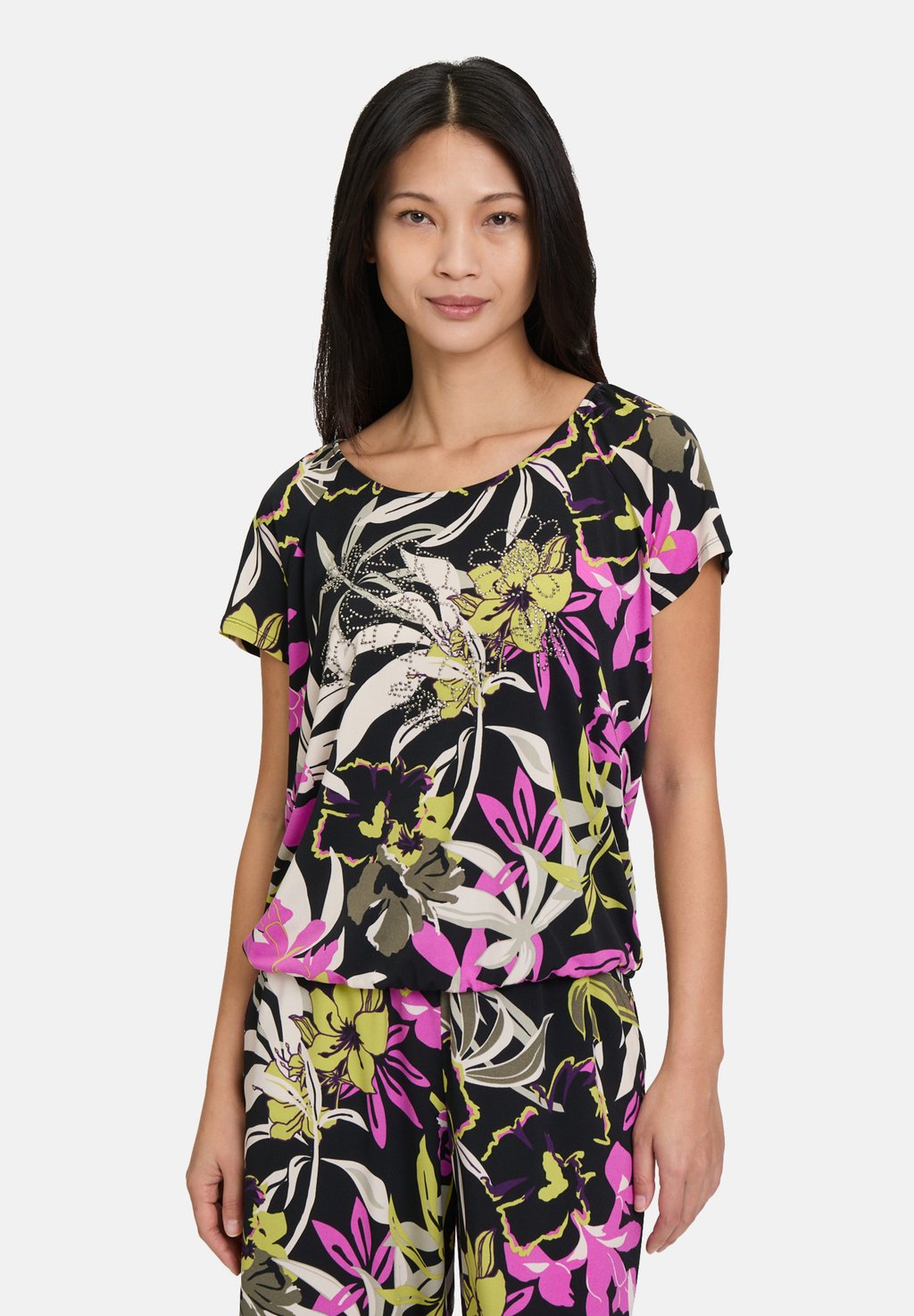 

Футболка с принтом PRINTSHIRT MIT GUMMIZUG Betty Barclay, черный