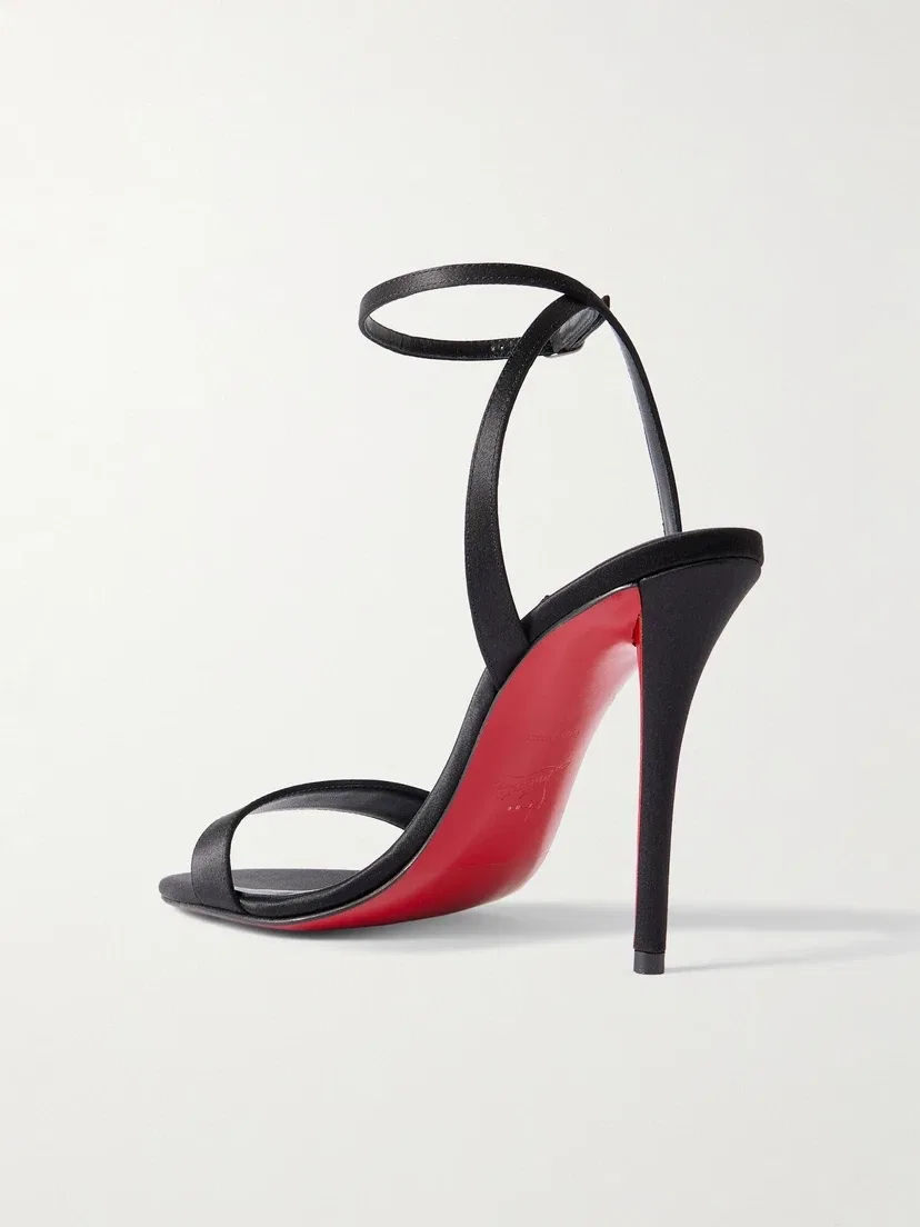 Атласные босоножки Miss Z 100 Christian Louboutin, черный — фото 3