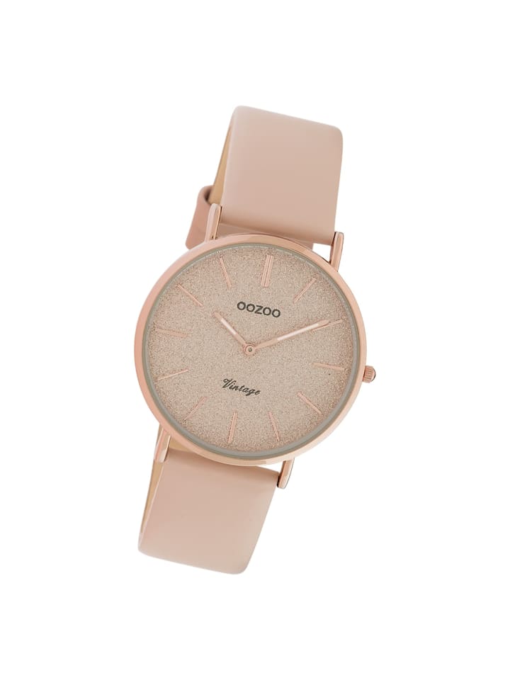 

Аналоговые наручные часы Oozoo Vintage Series, розовато-серые, среднего размера (примерно 32 мм)