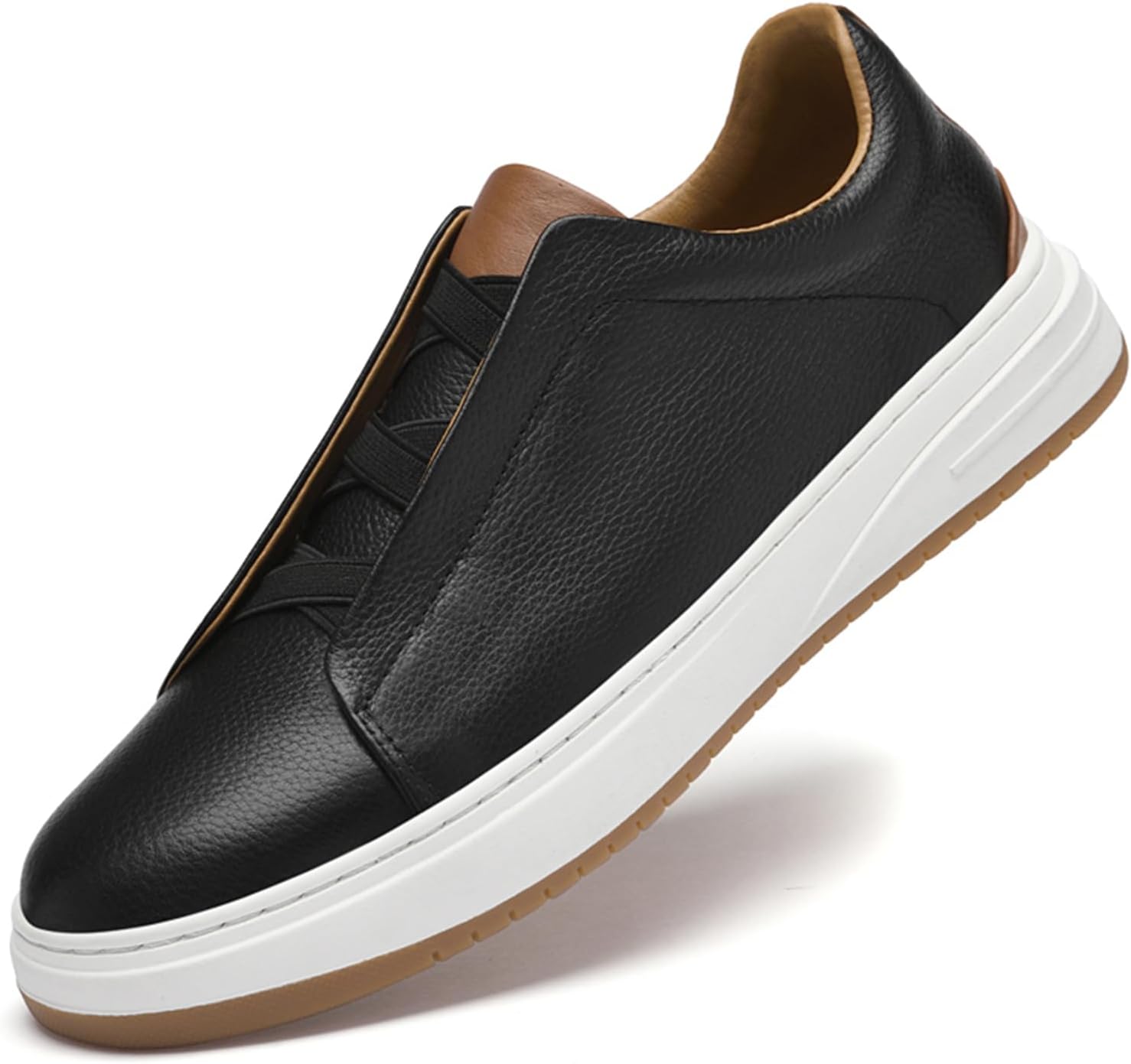 

Мужские повседневные туфли с низким верхом из натуральной кожи, мягкие и дышащие, мужские кроссовки Abborora, черный