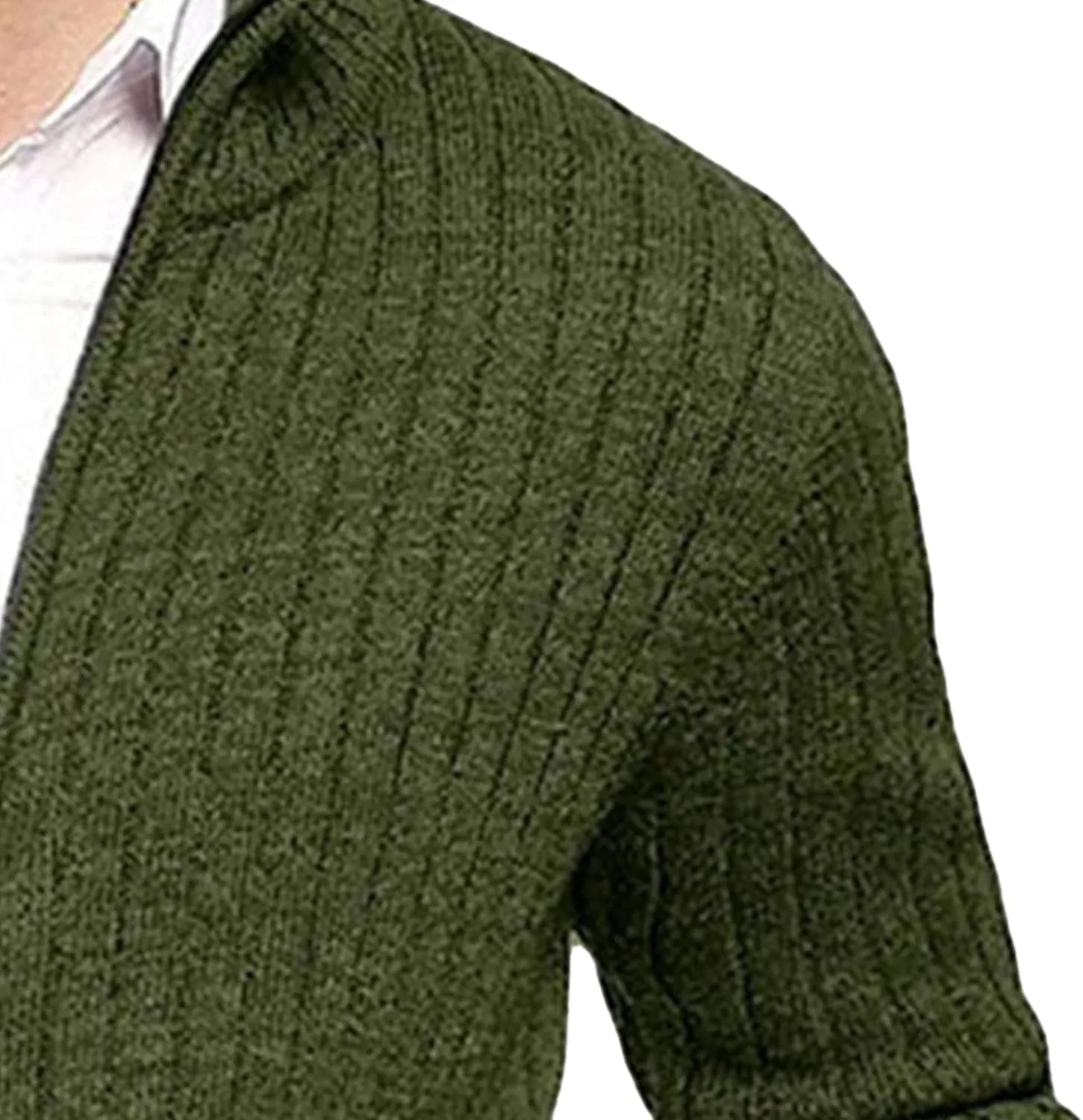 Мужской кардиган на молнии с воротником стойкой, Slim Fit, с двумя передними карманами — фото 3