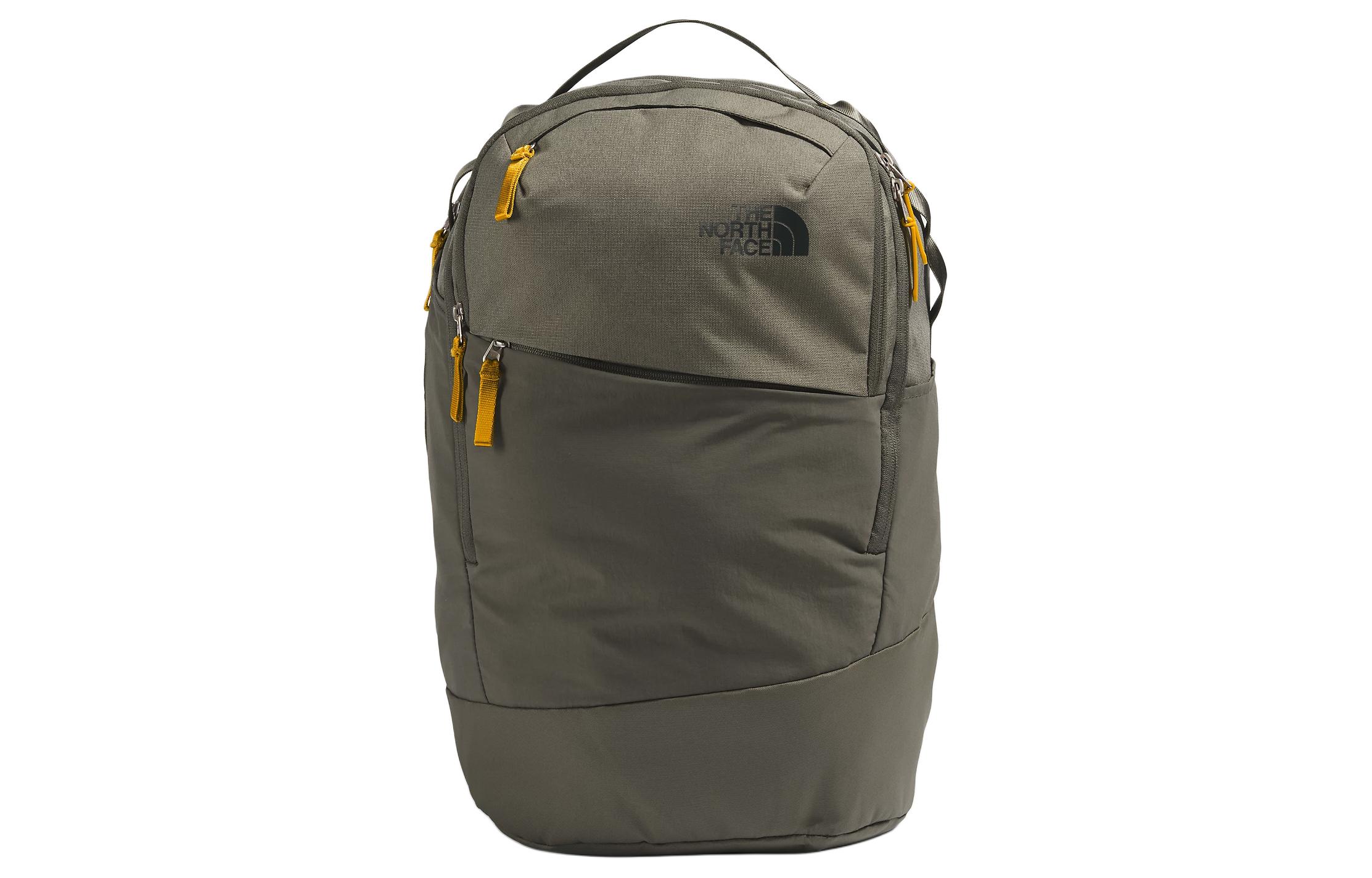 

THE NORTH FACE 26-литровый женский рюкзак для активного отдыха из полиуретана в цвете новый тауп-зеленый и светло-серый и стреловидный желтый, New Taupe Green & Light Heather & Arrowwood Yellow