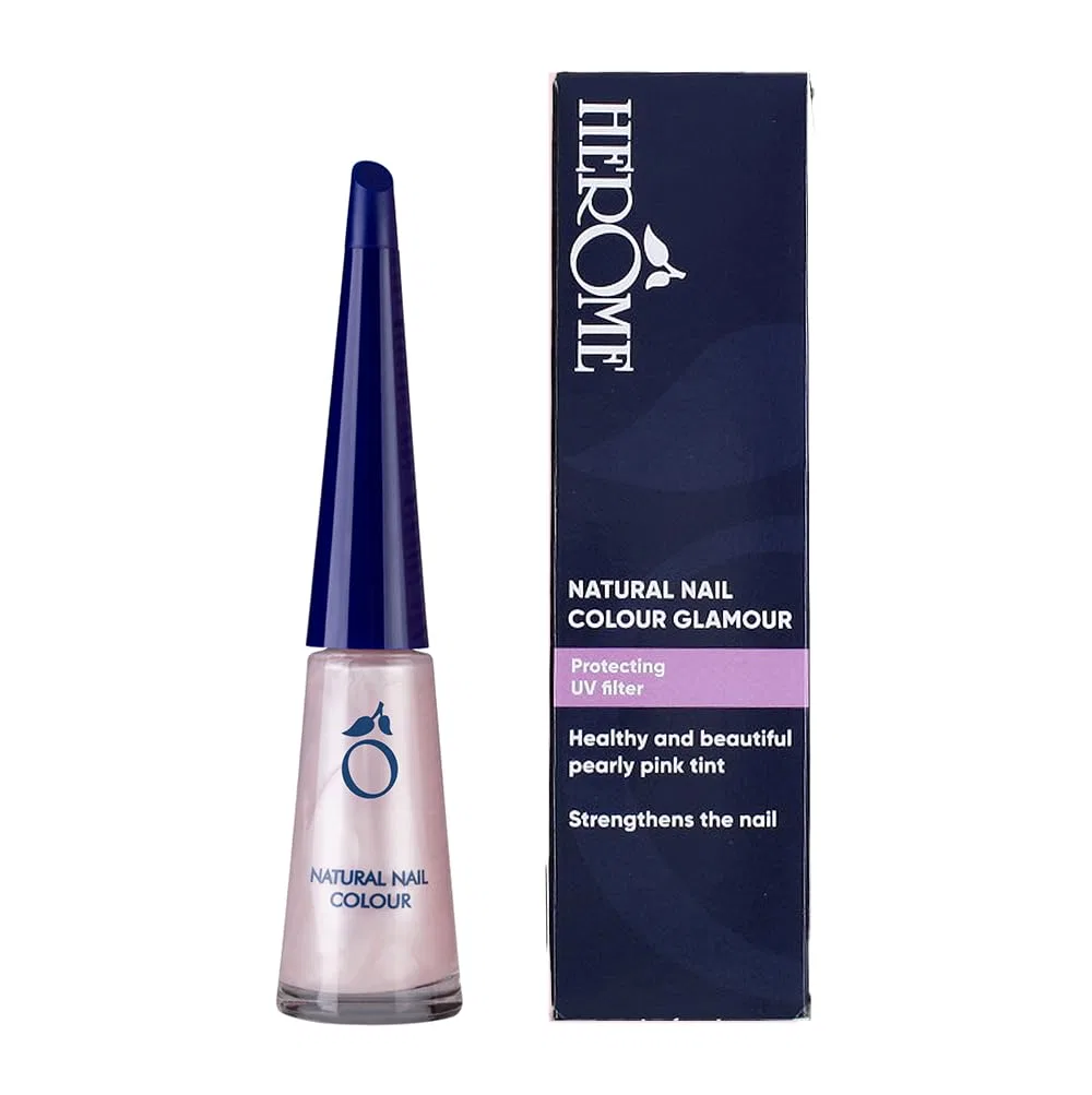 Укрепляющий лак для ногтей Herôme Cosmetics Natural Nail Colour Glamour Herome, Glamour, Shine, Glitter, Mother Of Pearl