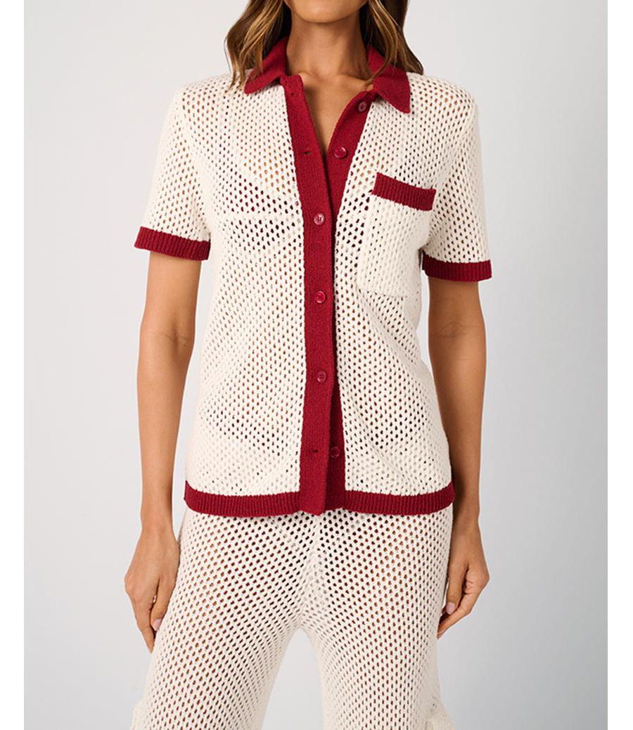 

Женская свободная вязаная рубашка на пуговицах WeWoreWhat, Off-white/oxbld