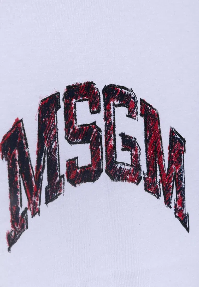 Футболка, хлопок, для детей Msgm, белый — фото 2