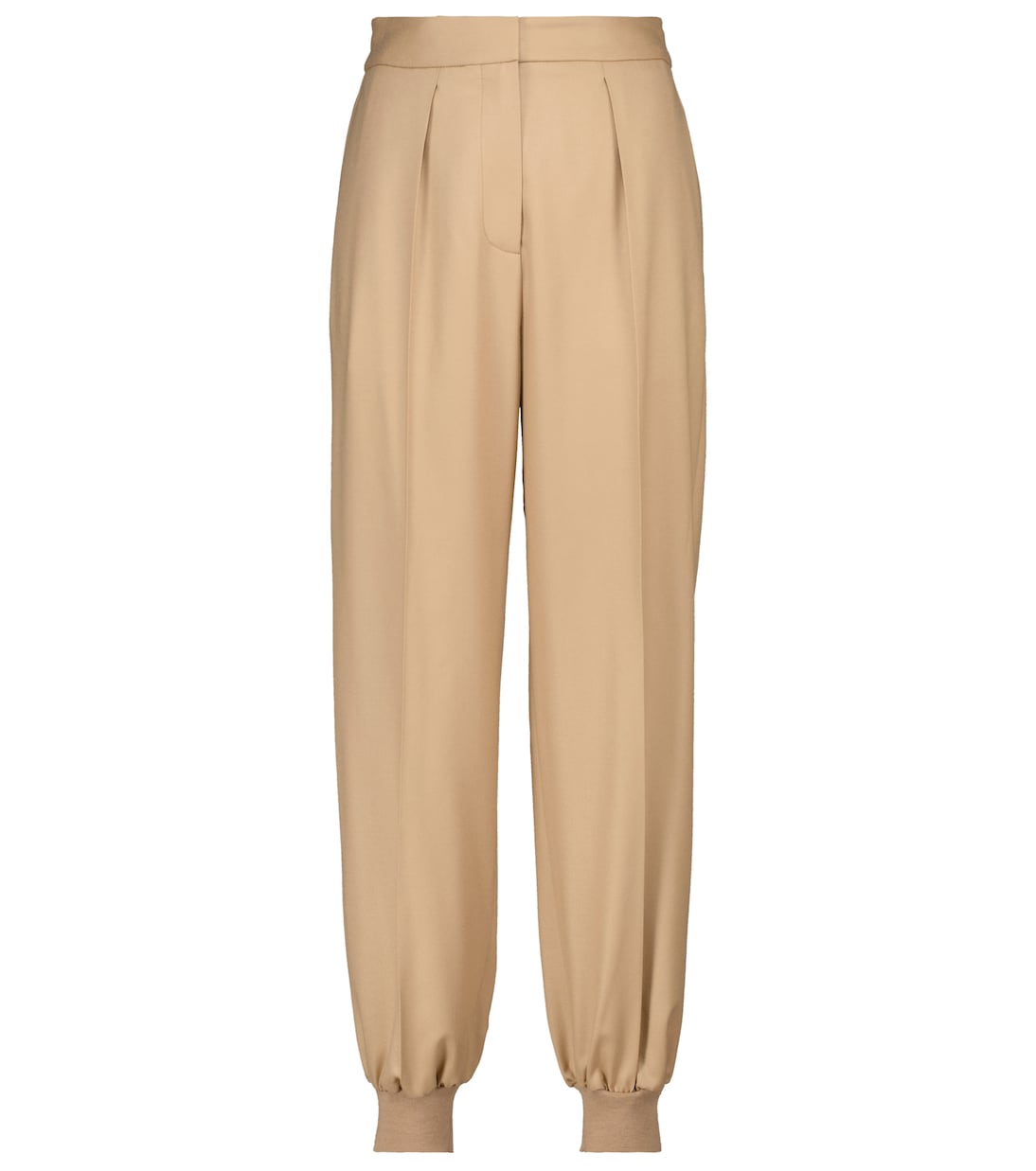 

Шерстяные брюки с высокой талией Stella McCartney, Light Camel