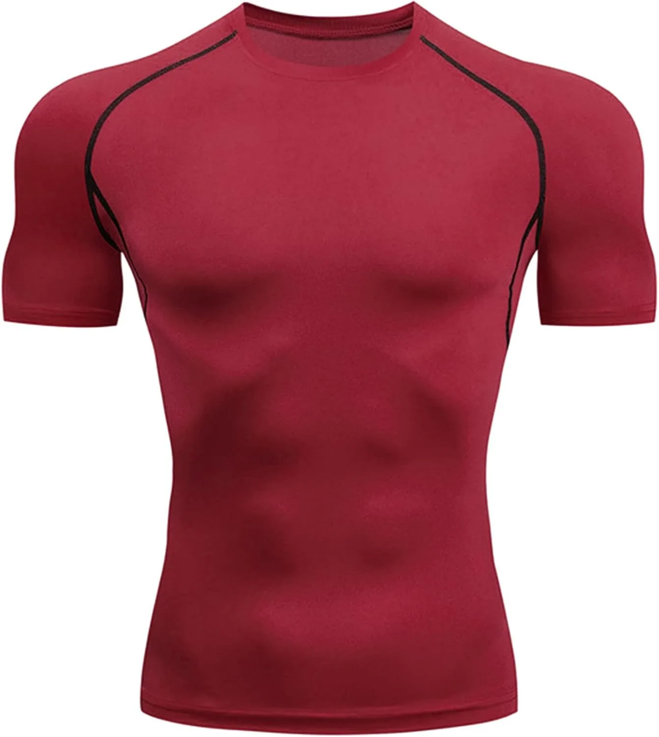 

Мужская компрессионная футболка с коротким рукавом Muscle Fit, быстросохнущая, Plus Size