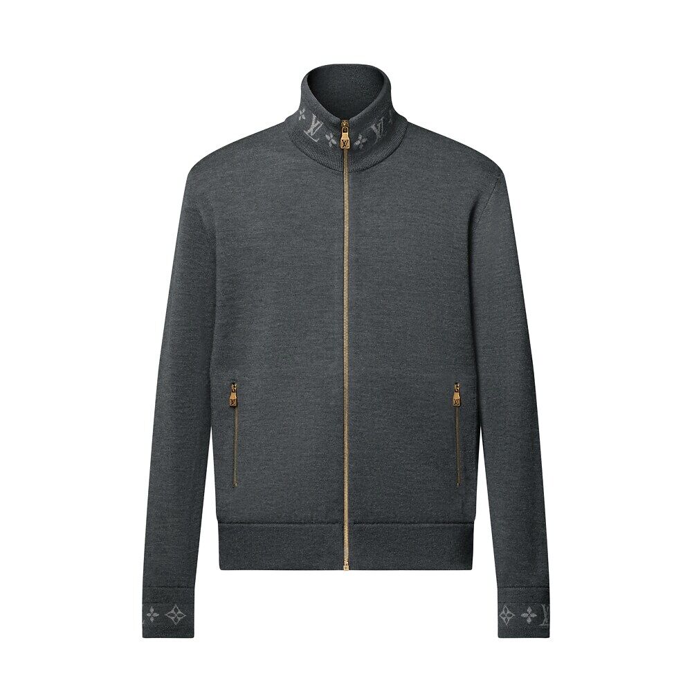 

Двусторонний шерстяной трикотажный дорожный блузон Louis Vuitton, серый