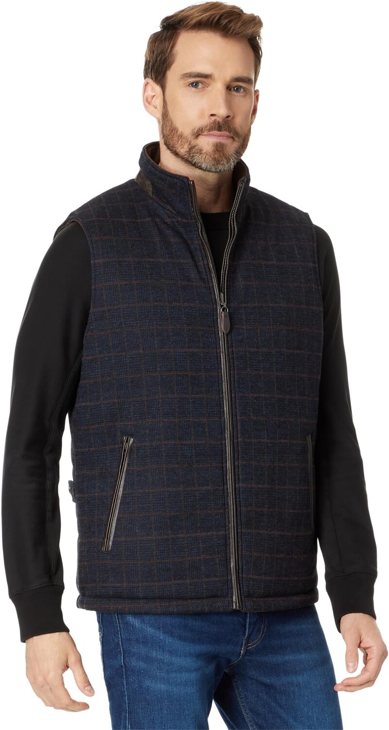 

Двусторонний жилет Johnston & Murphy, цвет Navy Plaid/Brown