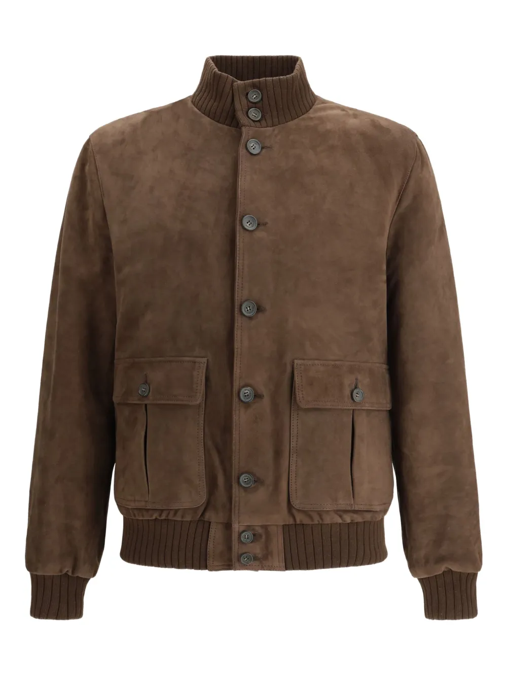 

Бомбер из замши D'Amico, коричневый