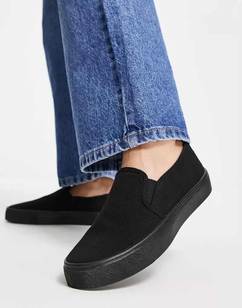 Черные тканевые лоферы ASOS Dotty