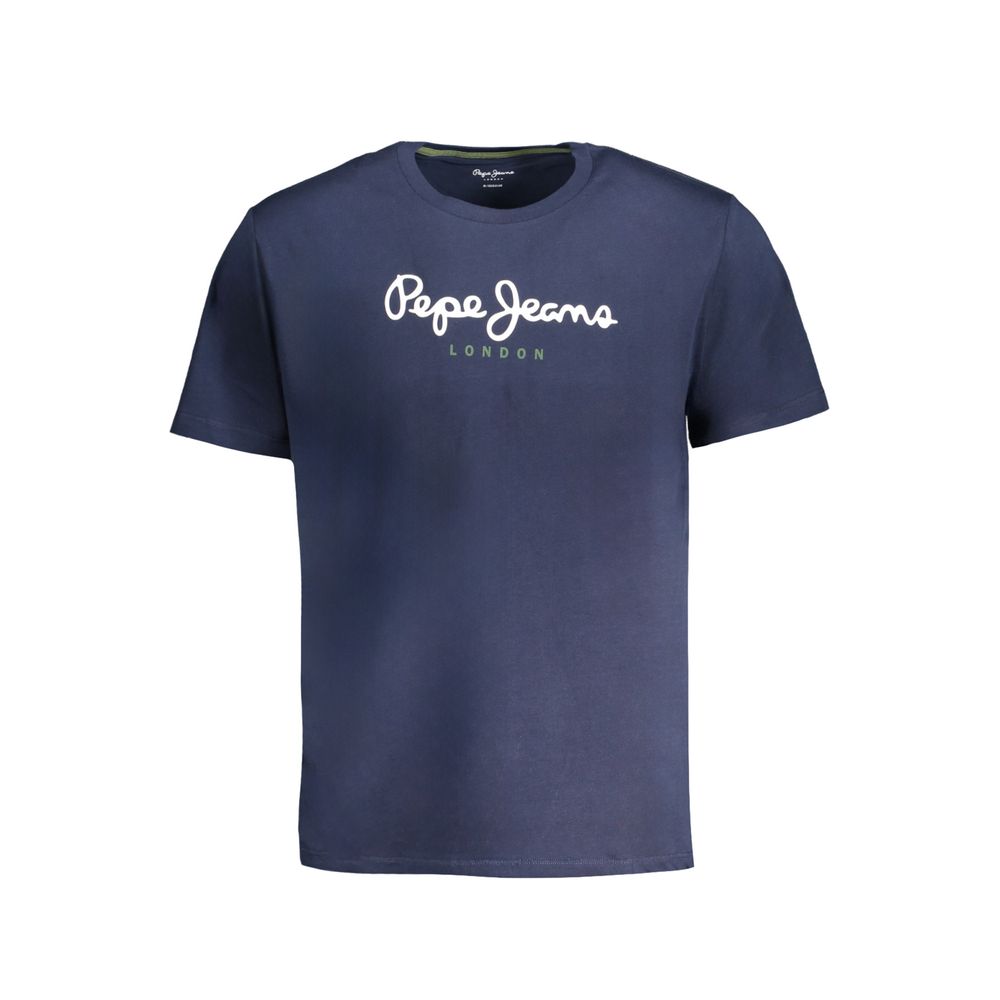 

Синяя хлопковая футболка Pepe Jeans